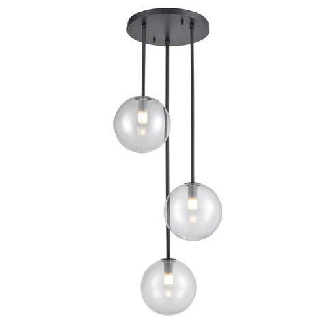 DVI Lighting Courcelette 3 Light Cluster Pendant in Chrome Finish Model: DVP27053CH-CL