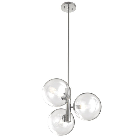 DVI Lighting Courcelette 3 Light Pendant in Chrome Finish Model: DVP27023CH-CL