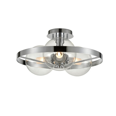 DVI Lighting Courcelette 3 Light Semi Flush Mount in Chrome Finish Model: DVP27011CH-CL