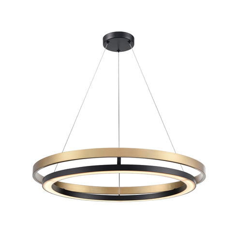 DVI Lighting CYBELE Ø24 Inch LED CHANDELIER in Ebony and Ironwood on Metal Finish Model: DVP40848EB+BN-CCT