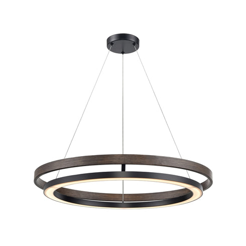 DVI Lighting CYBELE Ø24 Inch LED CHANDELIER in Ebony and Ironwood on Metal Finish Model: DVP40848EB+BN-CCT