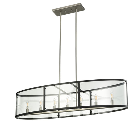 DVI Lighting Downtown 7 Light Linear in Buffed Nickel And Graphite Finish Model: DVP25402BN/GR-CL