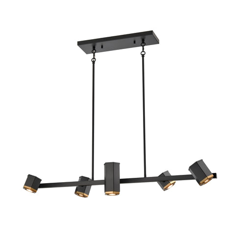 DVI Lighting Hexa 5 Light Linear in Multiple Finishes and Ebony Finish Model: DVP46602MF+EB