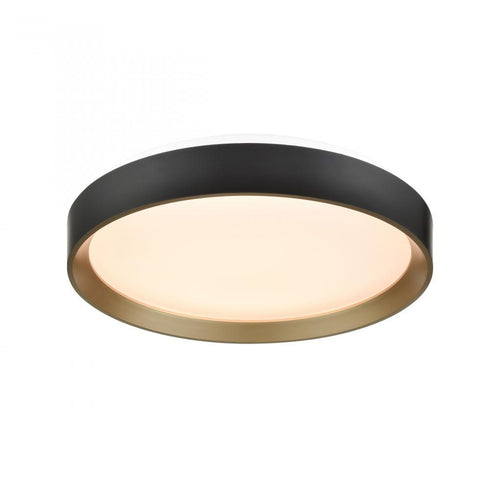 DVI Lighting HUDSON 15.25 Inch LED FLUSH MOUNT in Gold and Matte Black Finish Model: DVP40238GD+MB-5CCT