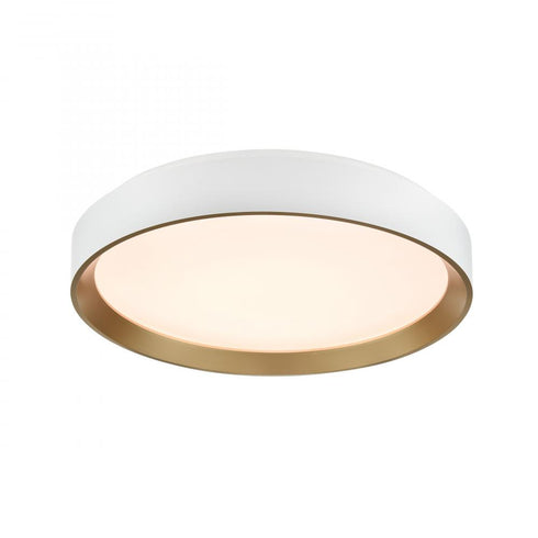 DVI Lighting HUDSON 15.25 Inch LED FLUSH MOUNT in Gold and Matte White Finish Model: DVP40238GD+MW-5CCT