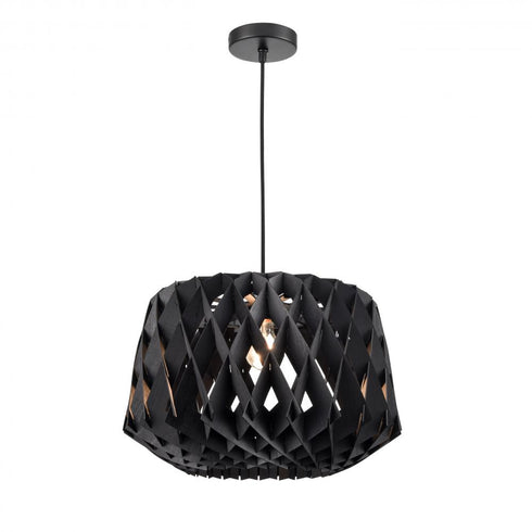 DVI Lighting Lac St-jean 1 Light LAC ST JEAN 18 Inch 1 Light PENDANT in Black Finish Model: DVP36720BK-BW