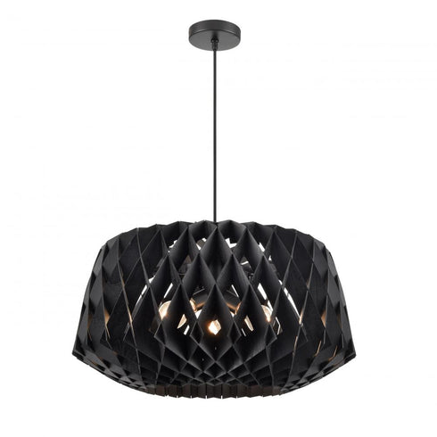 DVI Lighting Lac St-jean 3 Light LAC ST JEAN 24 Inch 3 Light PENDANT in Black Finish Model: DVP36724BK-BW