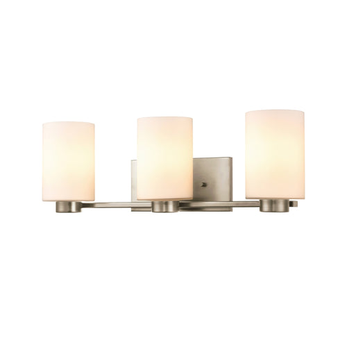 DVI Lighting Manitou 3 Light Vanity in Buffed Nickel Finish Model: DVP47143BN-OP