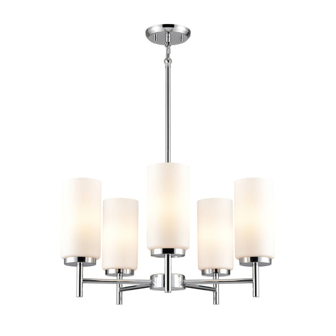 DVI Lighting Manitou 5 Light Chandelier in Buffed Nickel Finish Model: DVP47125BN-OP
