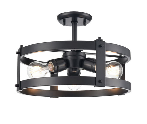 DVI Lighting Oakhurst 3 Light Semi Flush Mount Model: DVP40312GR+IW