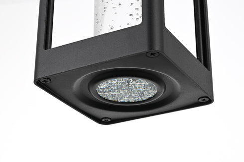 Elegant Lighting 1 Light Amaris 15 inch LED Outdoor Pendant in Black in Black and Clear Finish Model: OD604H15BK