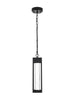 Elegant Lighting 1 Light Amaris 15 inch LED Outdoor Pendant in Black in Black and Clear Finish Model: OD604H15BK