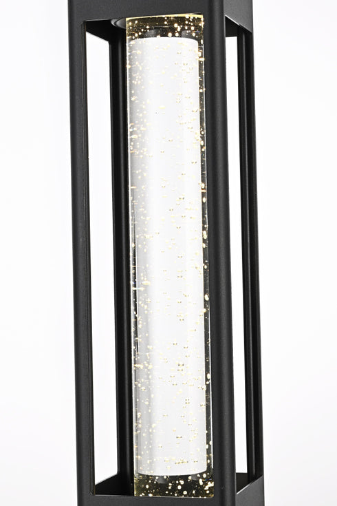 Elegant Lighting 1 Light Amaris 15 inch LED Outdoor Pendant in Black in Black and Clear Finish Model: OD604H15BK