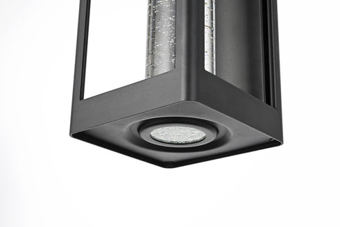 Elegant Lighting 1 Light Amaris 15 inch LED Outdoor Wall sconce in Black in Black and Clear Finish Model: OD604W15BK
