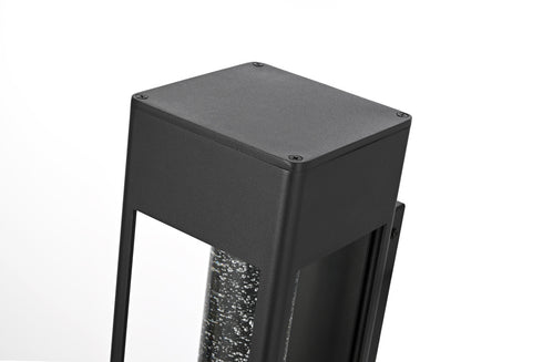Elegant Lighting 1 Light Amaris 19 inch LED Outdoor Wall sconce in Black in Black and Clear Finish Model: OD604W19BK