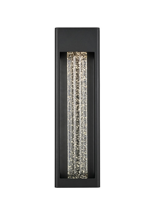 Elegant Lighting 1 Light Amaris 19 inch LED Outdoor Wall sconce in Black in Black and Clear Finish Model: OD604W19BK