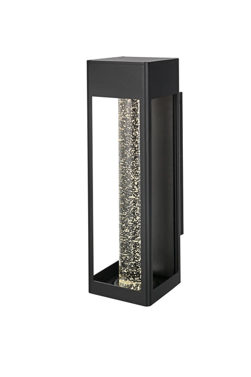 Elegant Lighting 1 Light Amaris 19 inch LED Outdoor Wall sconce in Black in Black and Clear Finish Model: OD604W19BK