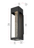 Elegant Lighting 1 Light Amaris 19 inch LED Outdoor Wall sconce in Black in Black and Clear Finish Model: OD604W19BK