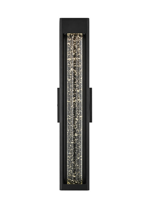 Elegant Lighting 1 Light Amaris 22 inch LED Outdoor Wall sconce in Black in Black and Clear Finish Model: OD604W22BK