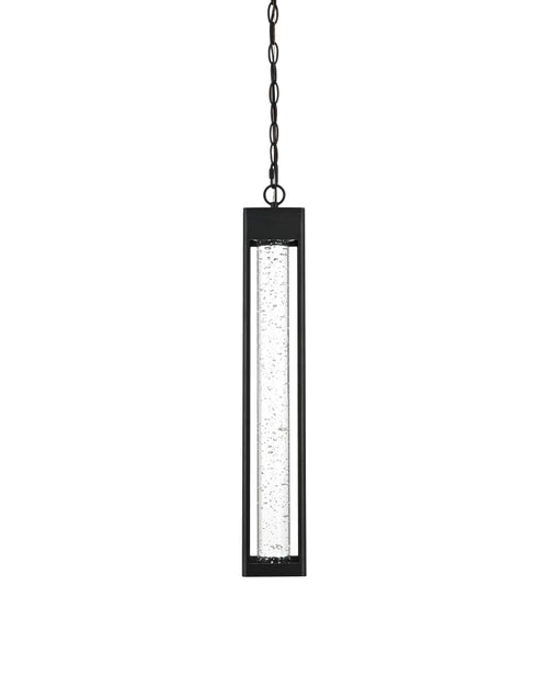 Elegant Lighting 1 Light Amaris 23 inch LED Outdoor Pendant in Black in Black and Clear Finish Model: OD604H23BK