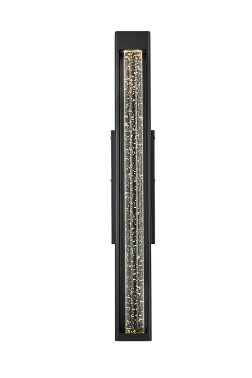 Elegant Lighting 1 Light Amaris 32 inch LED Outdoor Wall sconce in Black in Black and Clear Finish Model: OD604W32BK
