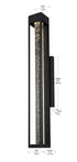 Elegant Lighting 1 Light Amaris 32 inch LED Outdoor Wall sconce in Black in Black and Clear Finish Model: OD604W32BK