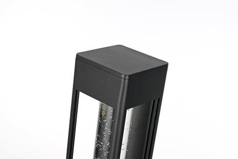 Elegant Lighting 1 Light Amaris 32 inch LED Outdoor Wall sconce in Black in Black and Clear Finish Model: OD604W32BK