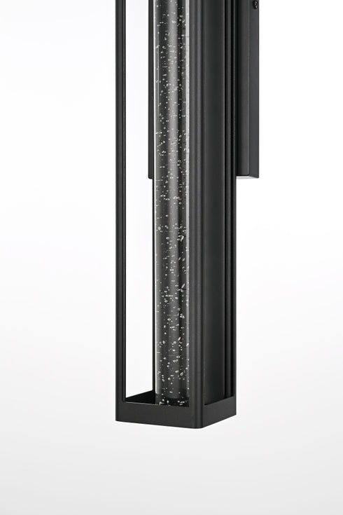 Elegant Lighting 1 Light Amaris 32 inch LED Outdoor Wall sconce in Black in Black and Clear Finish Model: OD604W32BK