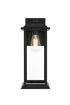 Elegant Lighting 1 Light Araceli 17 inch Outdoor Wall sconce in Black in Black and Clear Finish Model: OD611W17BK
