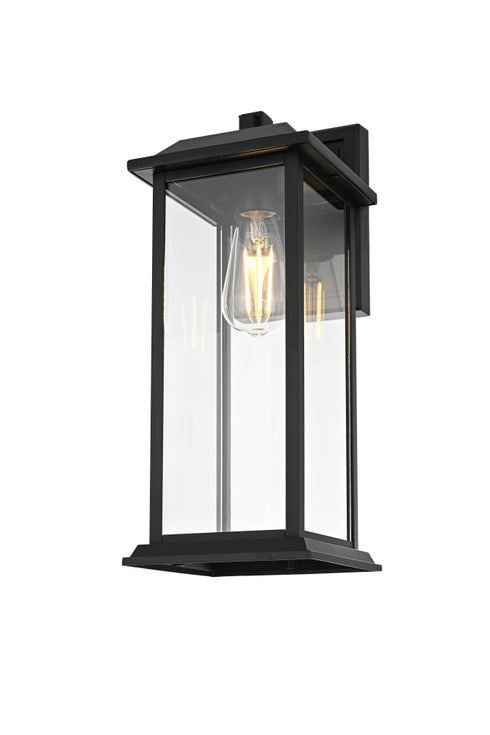 Elegant Lighting 1 Light Araceli 17 inch Outdoor Wall sconce in Black in Black and Clear Finish Model: OD611W17BK