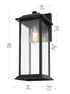 Elegant Lighting 1 Light Araceli 17 inch Outdoor Wall sconce in Black in Black and Clear Finish Model: OD611W17BK