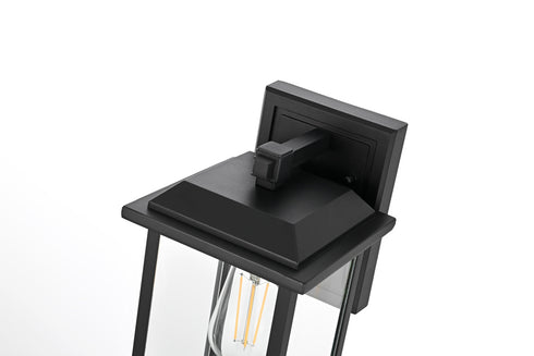 Elegant Lighting 1 Light Araceli 17 inch Outdoor Wall sconce in Black in Black and Clear Finish Model: OD611W17BK