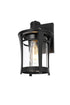Elegant Lighting 1 Light Artemis 11 inch Outdoor Wall sconce in Black in Black and Clear Finish Model: OD609W11BK