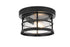 Elegant Lighting 1 Light Carla 10 inch Outdoor Flush Mount in Black in Black and Clear Finish Model: OD614F10BK
