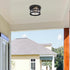 Elegant Lighting 1 Light Carla 10 inch Outdoor Flush Mount in Black in Black and Clear Finish Model: OD614F10BK