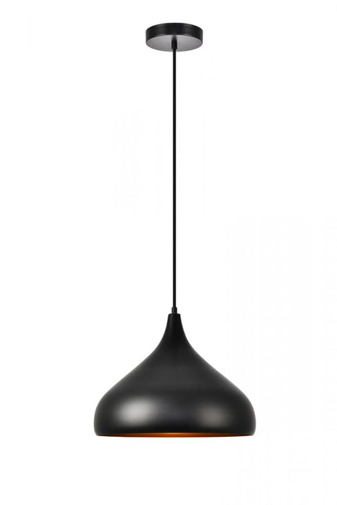Elegant Lighting 1 Light Circa Collection Pendant D12.5 Inch H10 Inch Lt:1 in Black Finish Model: LDPD2046
