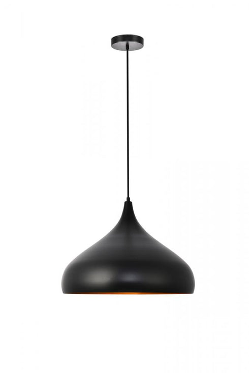 Elegant Lighting 1 Light Circa Collection Pendant D16.5 Inch H12 Inch Lt:1 in Black Finish Model: LDPD2045