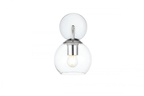 Elegant Lighting 1 Light Genesis 1 Light in Black and Clear Bath Sconce Model: LD7321W6BLK