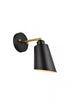Elegant Lighting 1 Light Halycon 5 inch black and brass wall sconce Model: LD2354BK