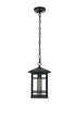 Elegant Lighting 1 Light Harley 12 inch Outdoor Pendant in Black in Black and Clear Finish Model: OD613H11BK