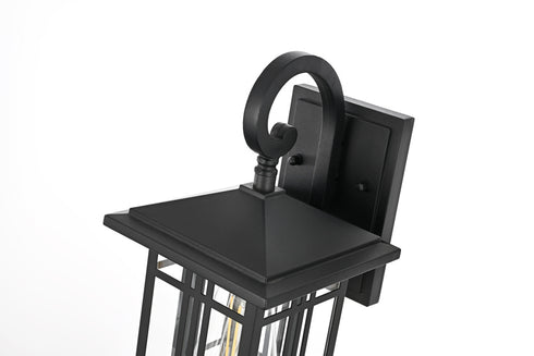 Elegant Lighting 1 Light Harley 12 inch Outdoor Wall sconce in Black in Black and Clear Finish Model: OD613W12BK