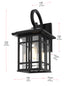 Elegant Lighting 1 Light Harley 14 inch Outdoor Wall sconce in Black in Black and Clear Finish Model: OD613W14BK
