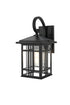Elegant Lighting 1 Light Harley 14 inch Outdoor Wall sconce in Black in Black and Clear Finish Model: OD613W14BK
