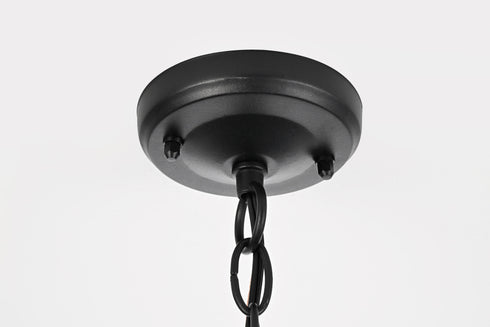 Elegant Lighting 1 Light Jada 14 inch Outdoor Pendant in Black in Black and Clear Finish Model: OD607H14BK