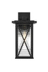 Elegant Lighting 1 Light Jada 15 inch Outdoor Wall sconce in Black in Black and Clear Finish Model: OD607W15BK