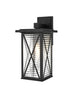 Elegant Lighting 1 Light Jada 15 inch Outdoor Wall sconce in Black in Black and Clear Finish Model: OD607W15BK