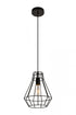 Elegant Lighting 1 Light Jago Collection Pendant D9.1 H12.3 Lt:1 in Black Finish Model: LDPD2087