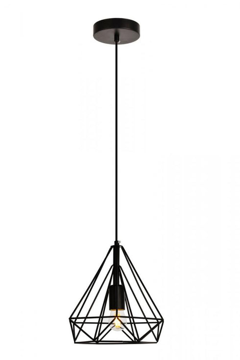 Elegant Lighting 1 Light Jago Collection Pendant D9.8 H9.8 Lt:1 in Black Finish Model: LDPD2089