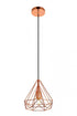 Elegant Lighting 1 Light Jago Collection Pendant D9.8 H9.8 Lt:1 in Copper Finish Model: LDPD2090