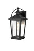 Elegant Lighting 1 Light Luz 14 inch Outdoor Wall sconce in Black in Black and Clear Finish Model: OD605W14BK